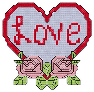 Read Love n Roses Heart Cross Stitch Pattern/ Chart: Whole cross stitch, half cross stitch and back stitch used - Rainbow Stitches file in ePub