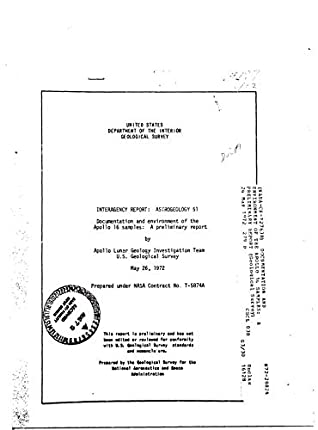 Read Online Documentation and environment of the Apollo 16 samples: A preliminary report - National Aeronautics and Space Administration NASA file in ePub